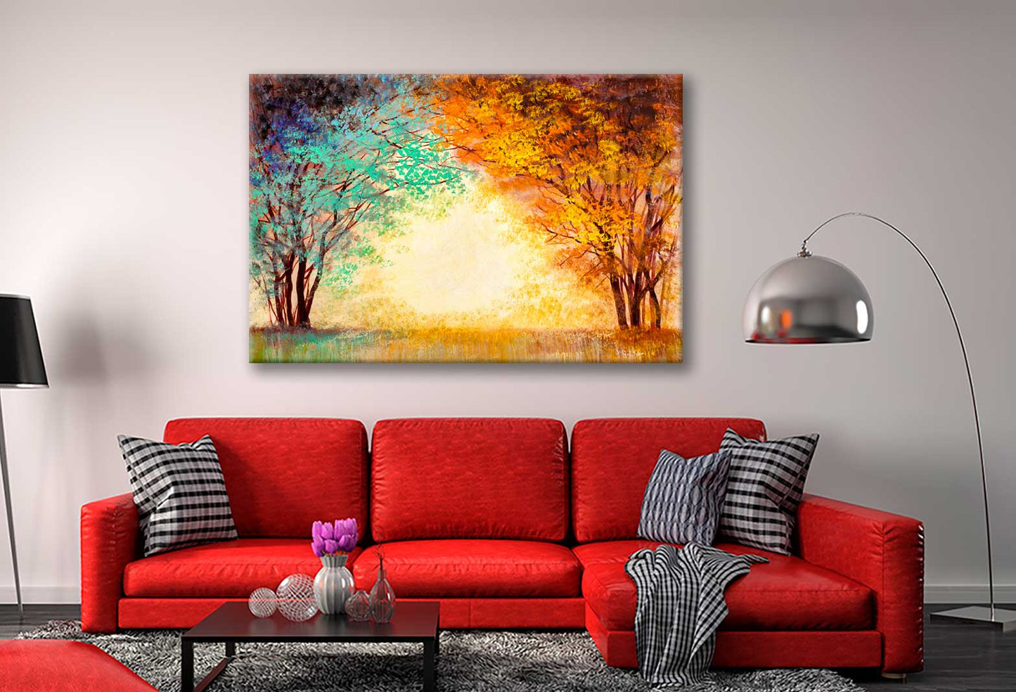 Bella Home Alley Through The Park in Autumn Season Print Canvas Ready to hang