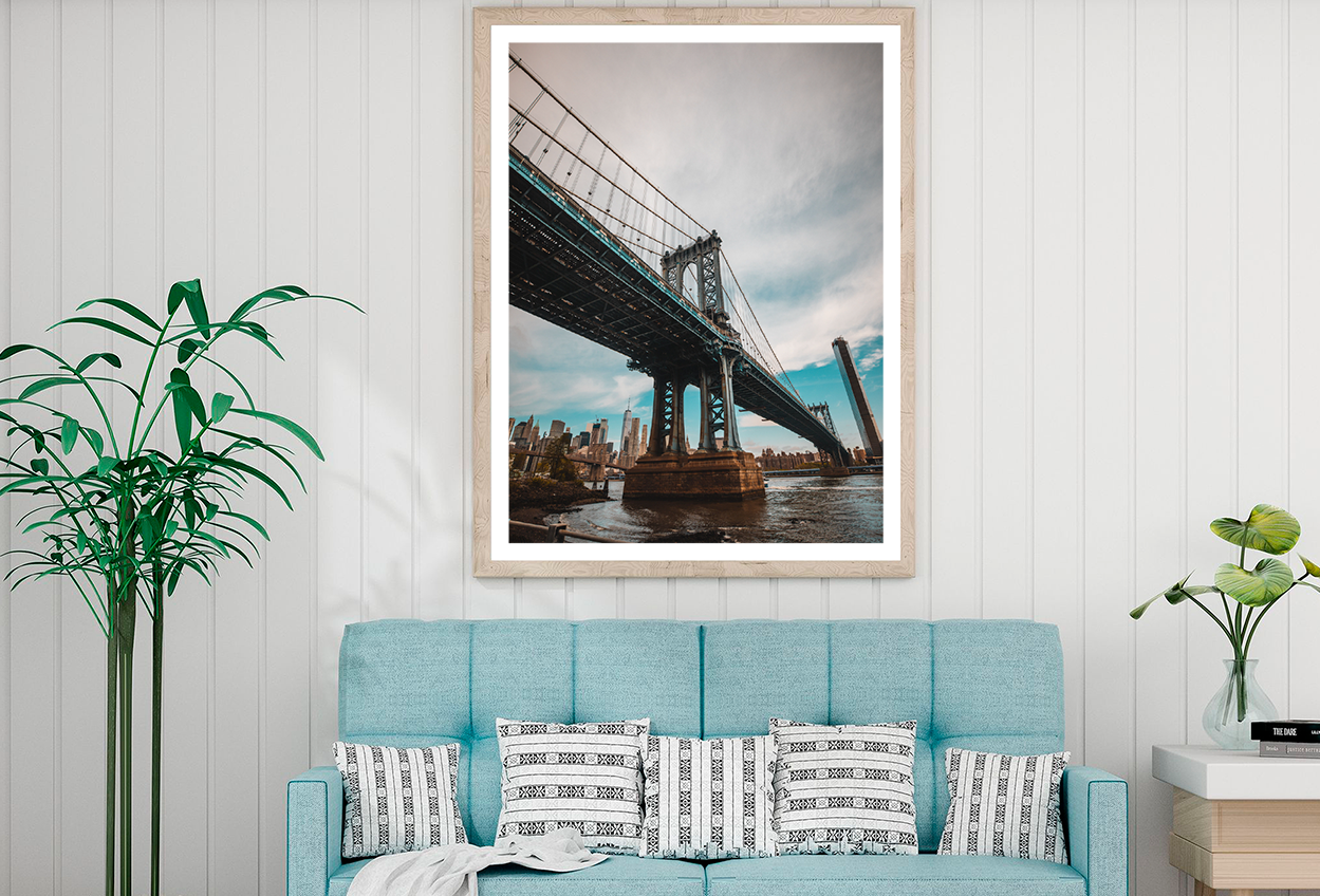 Bridge On Sea & Cloudy Sky View Home Decor Premium Quality Poster Print Choose Your Sizes