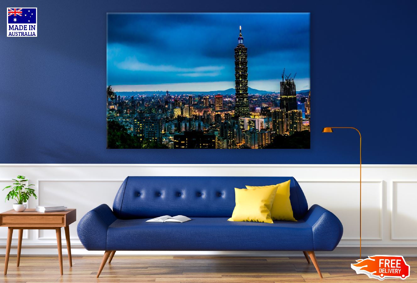 Taipei. Taiwan city Skyline at Night Phtograph Print 100% Australian Made