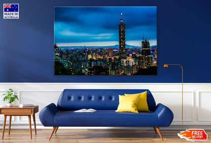 Taipei. Taiwan city Skyline at Night Phtograph Print 100% Australian Made