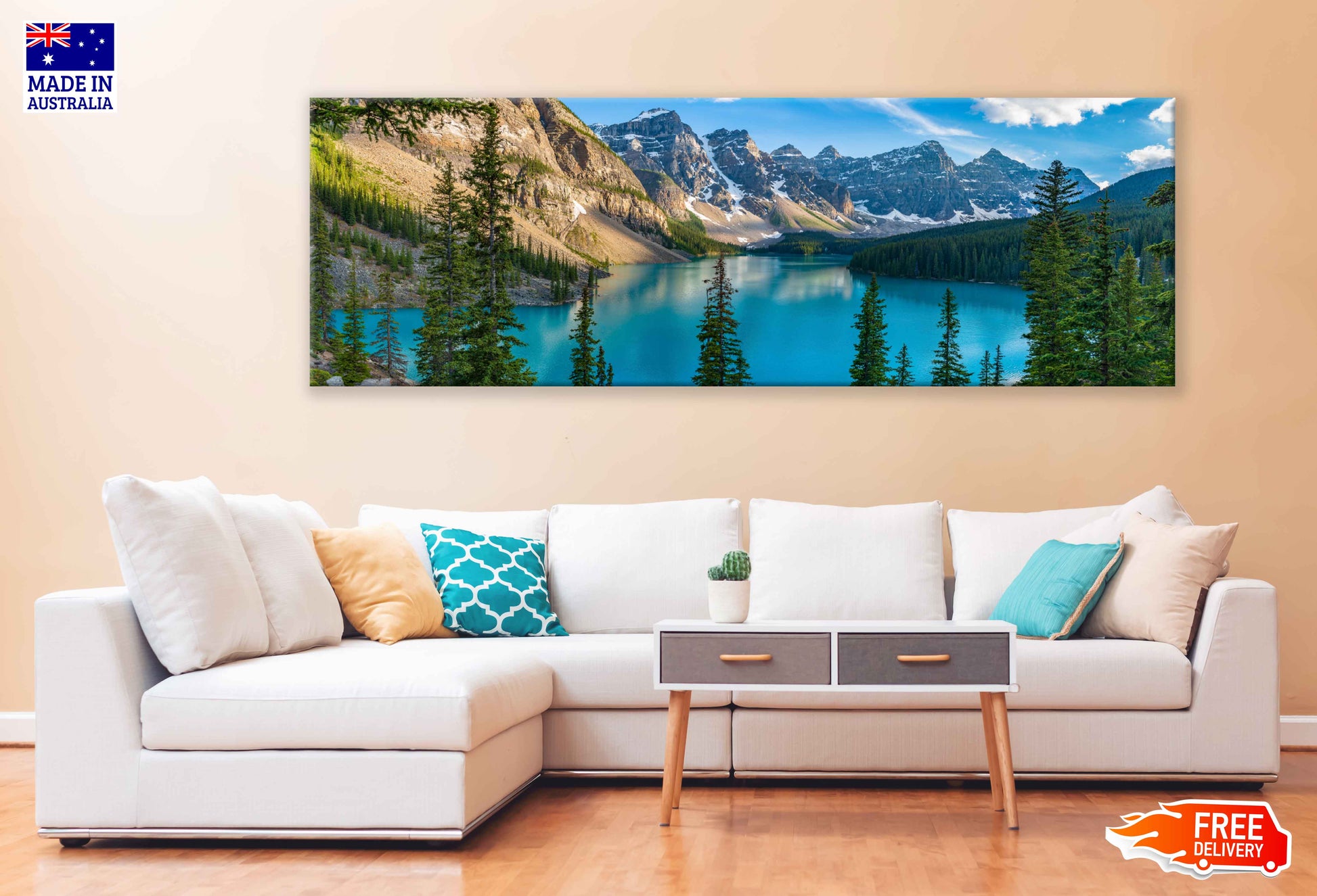 Panoramic Canvas Banff National Park Scenery Photograph High Quality 100% Australian Made Wall Canvas Print Ready to Hang