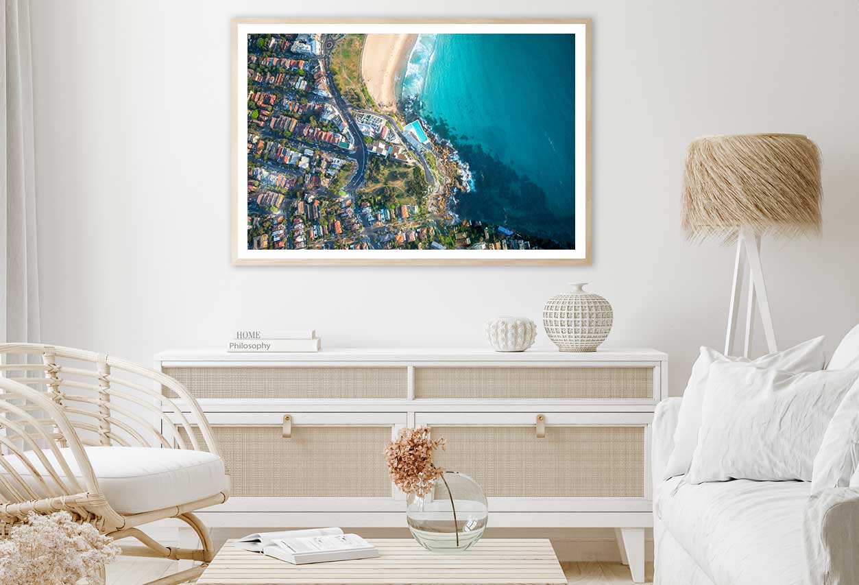 Bondi Sea Aerial View Photograph Sydney Australia Home Decor Premium Quality Poster Print Choose Your Sizes