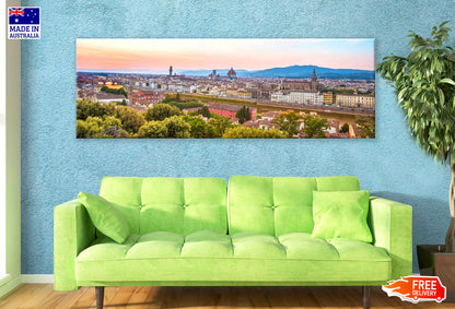 Panoramic Canvas Michelangelo City Sunset Scenery View High Quality 100% Australian Made Wall Canvas Print Ready to Hang