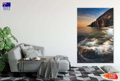 Seascape Rocks Sunset Scenery Photograph Print 100% Australian Made