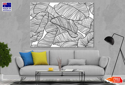 Leaves Vector Pattern B&W View Photograph Print 100% Australian Made