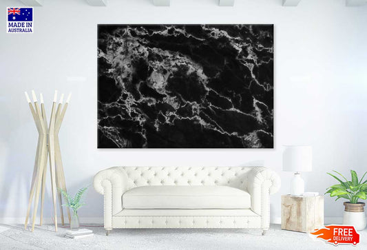 Black Marble Pattern Abstract Design Print 100% Australian Made