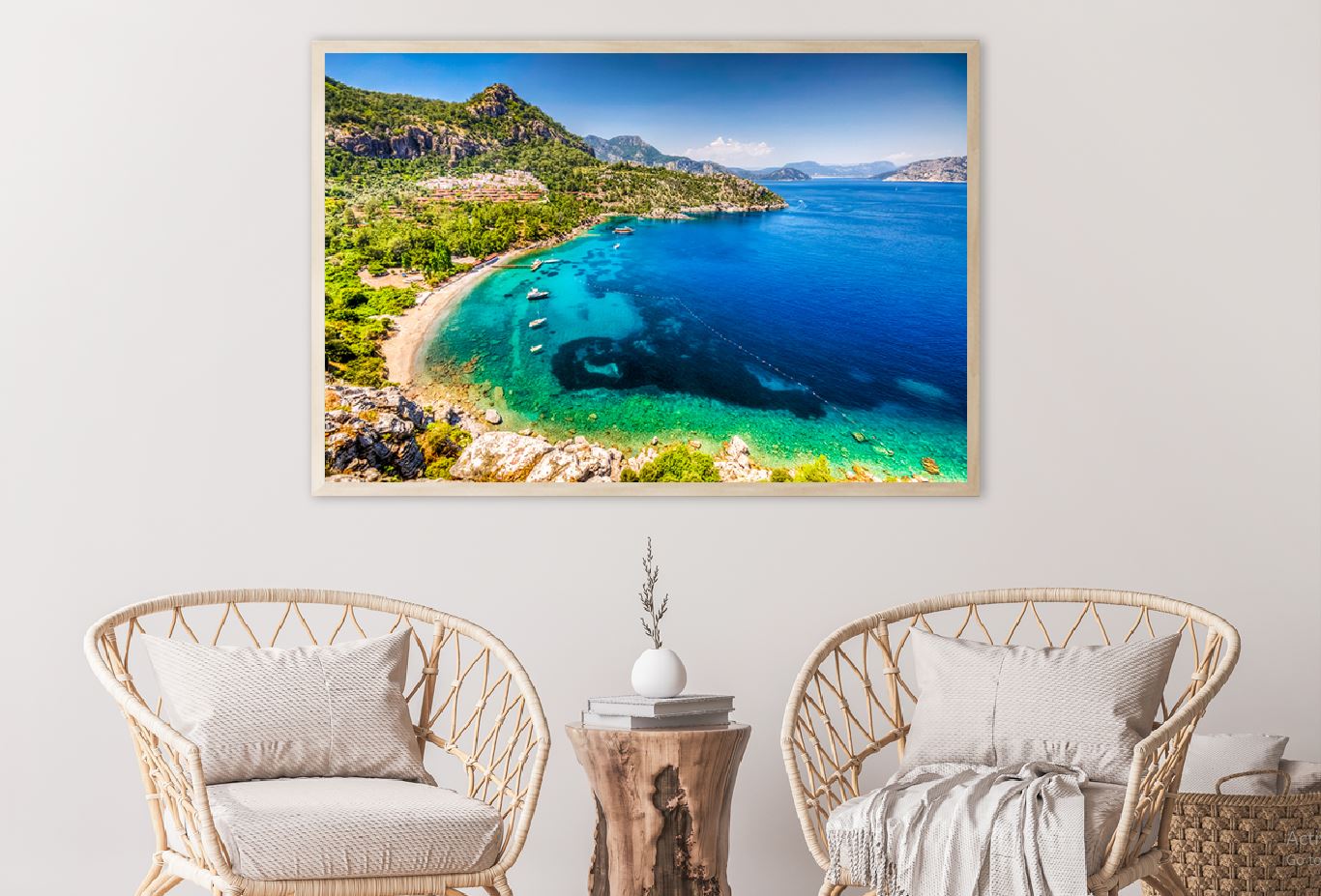 Green Mountain Sea Coastline View Photograph Home Decor Premium Quality Poster Print Choose Your Sizes