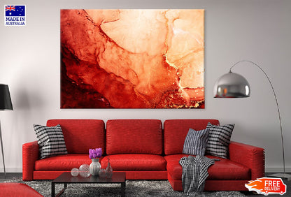 Red Orange & Gold Abstract Design Print 100% Australian Made