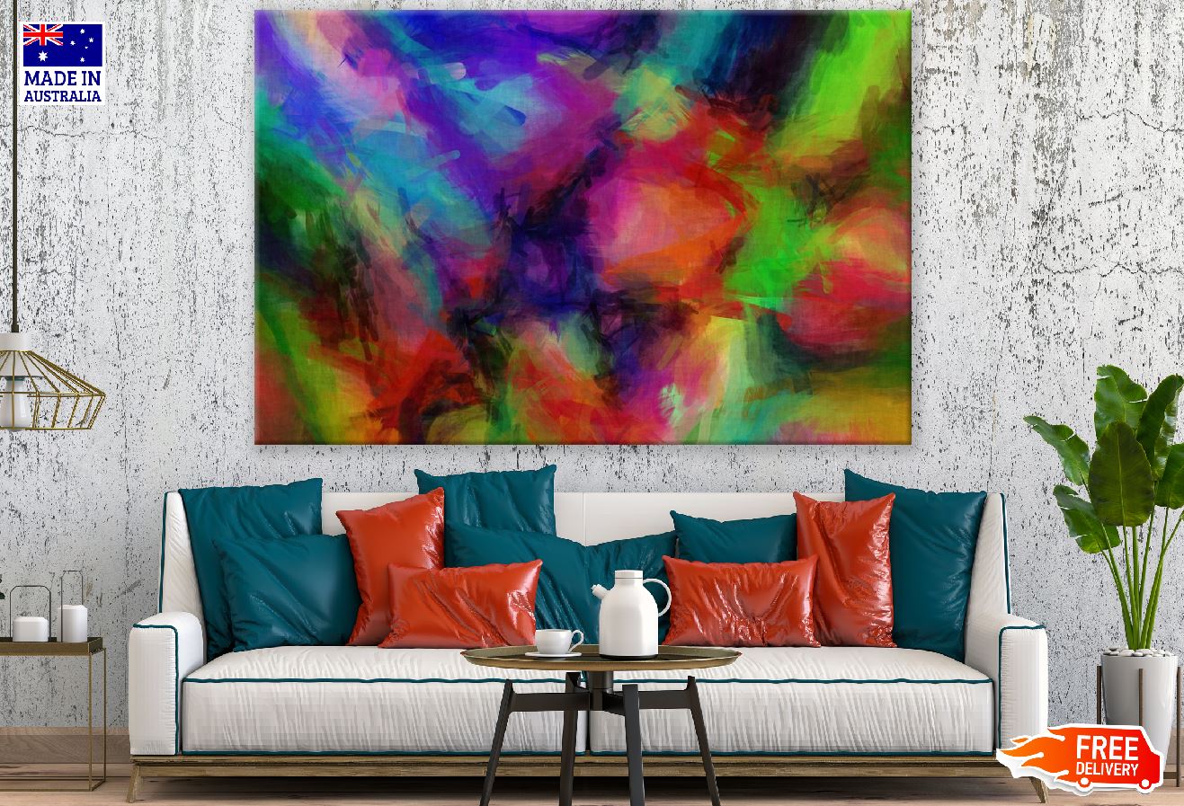 Colorful Paints Abstract Design Print 100% Australian Made
