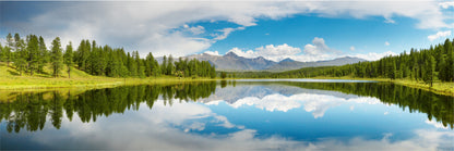 Panoramic Canvas Forest & Sky on Lake View Photograph High Quality 100% Australian Made Wall Canvas Print Ready to Hang