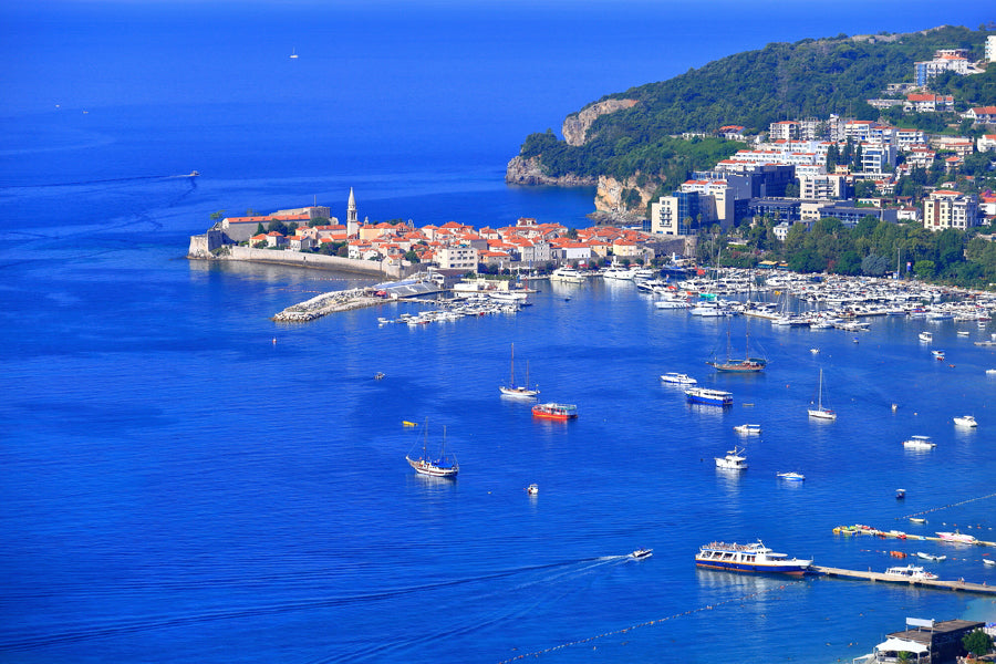 Boats Spread on the Adriatic Sea Aerial Photograph Print 100% Australian Made