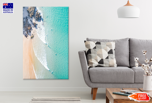 Rocks & Sea Aerial View Photograph Print 100% Australian Made