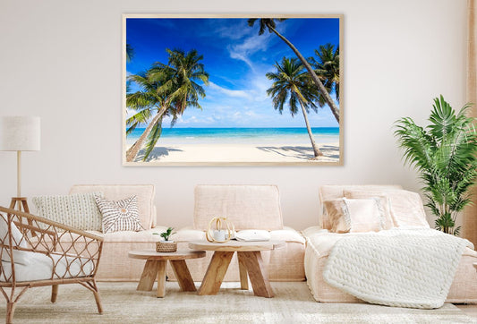 Palm Trees & Beach Island Scenery View Home Decor Premium Quality Poster Print Choose Your Sizes