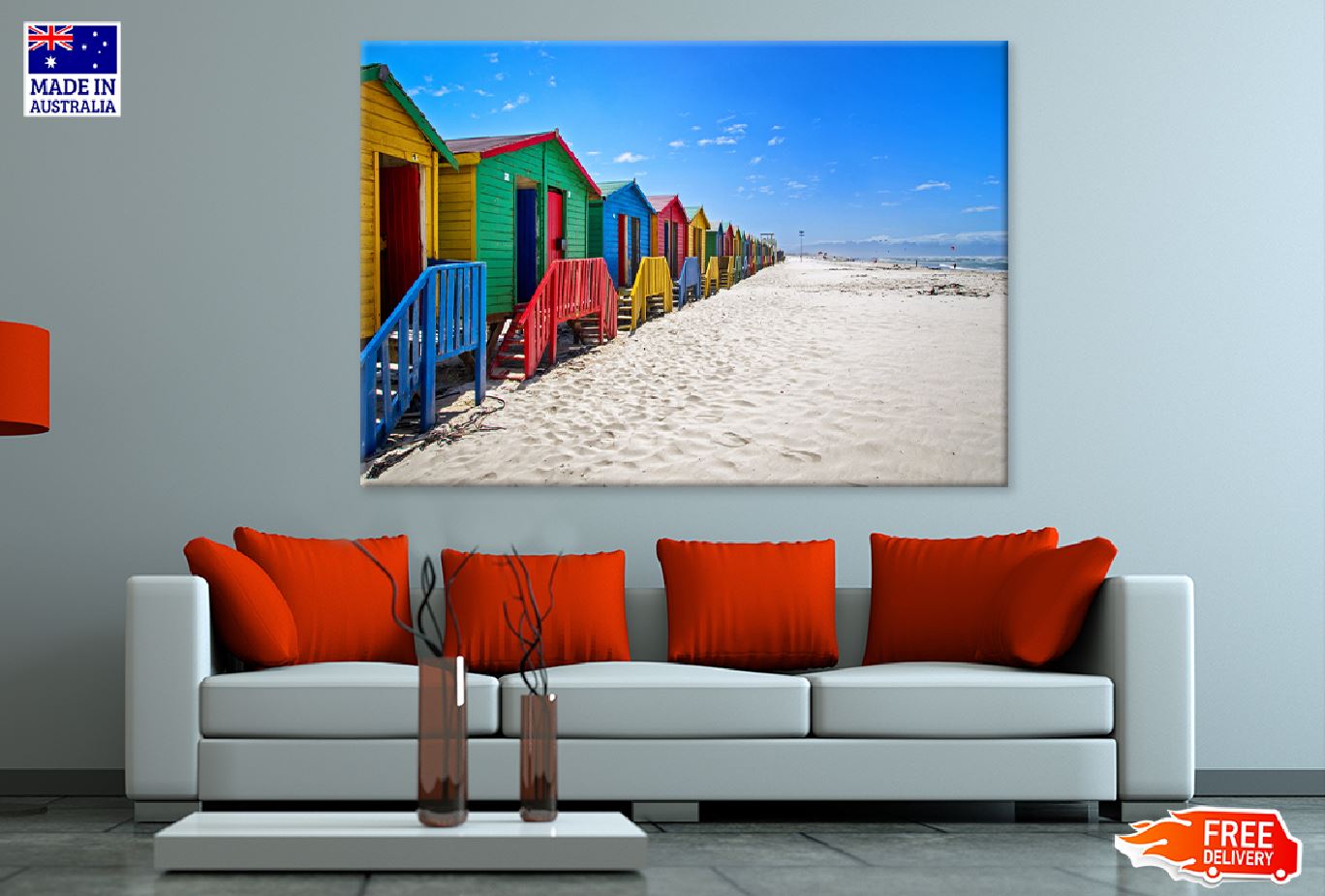 Beach Huts at Muizenberg Beach Photograph Print 100% Australian Made