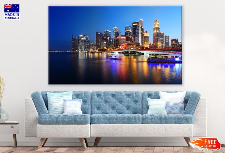 Singapore Downtown Skyline Print 100% Australian Made