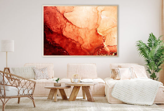 Red Orange & Gold Abstract Design Home Decor Premium Quality Poster Print Choose Your Sizes