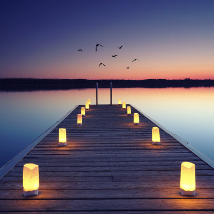 Square Canvas Wooden Jetty at Beach Sunset View Photograph High Quality Print 100% Australian Made