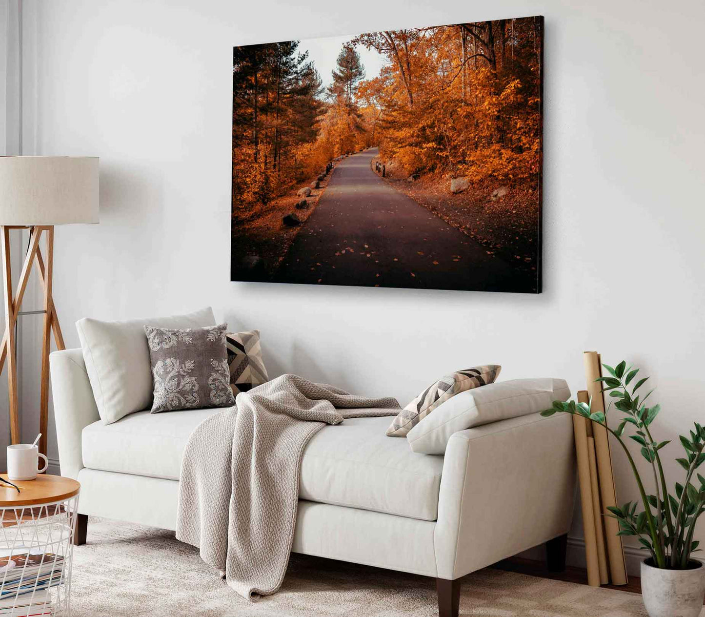 Bella Home New Hampshire Autumnal Road Print Canvas Ready to hang