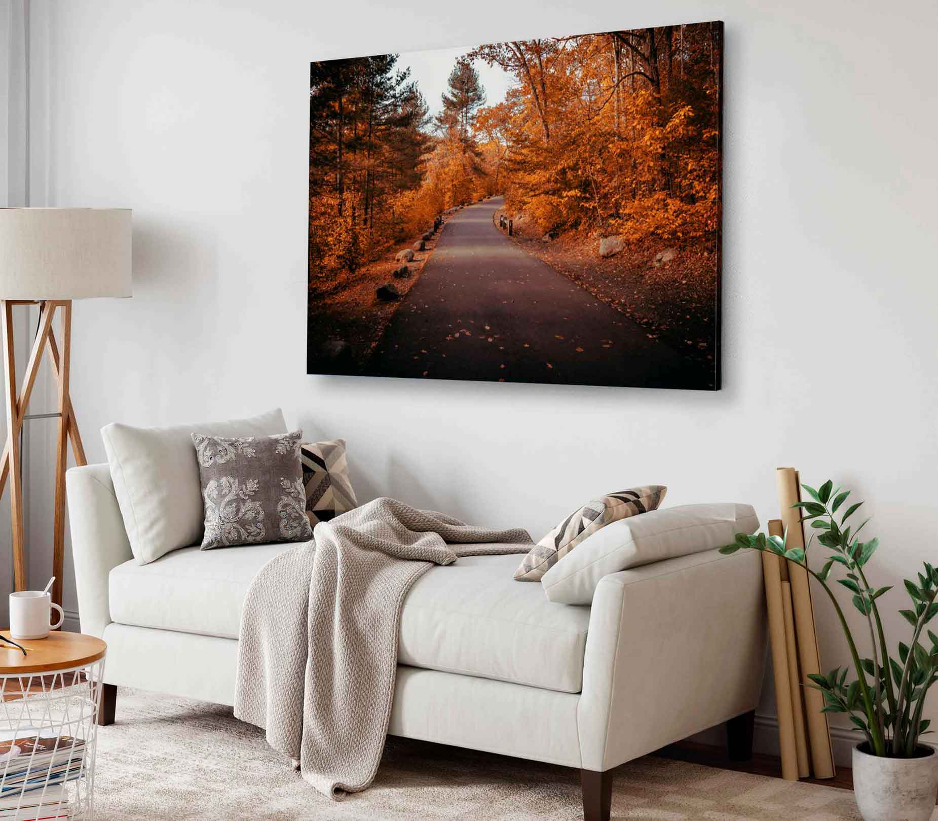 Bella Home New Hampshire Autumnal Road Print Canvas Ready to hang