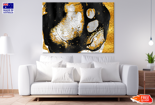 Black & White & Gold Abstract Design Print 100% Australian Made