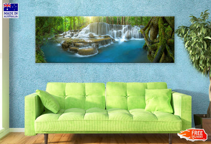 Panoramic Canvas Green Grass Mountain View Photograph High Quality 100% Australian Made Wall Canvas Print Ready to Hang