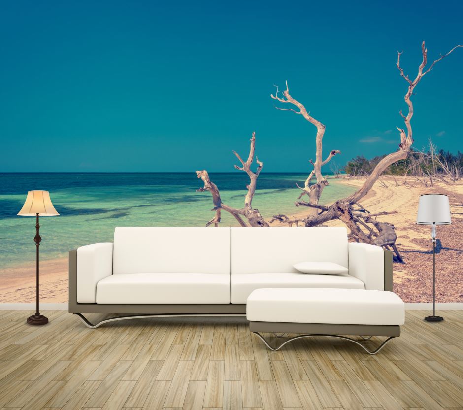 Wallpaper Murals Peel and Stick Removable Beach View High Quality