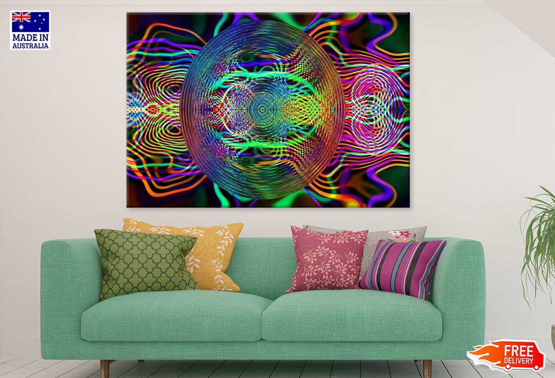 Colorful Spiral Digital Abstract Design Print 100% Australian Made