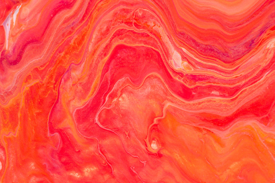 Red Orange Fluid Abstract Design Print 100% Australian Made