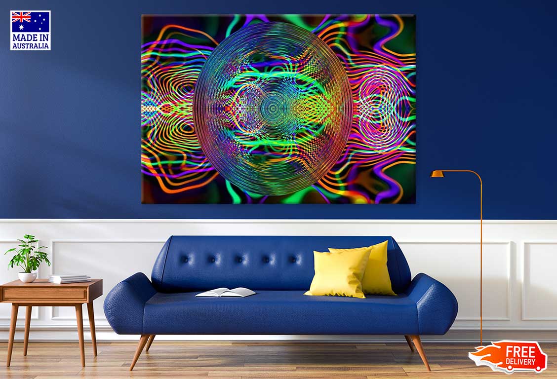 Colorful Spiral Digital Abstract Design Print 100% Australian Made