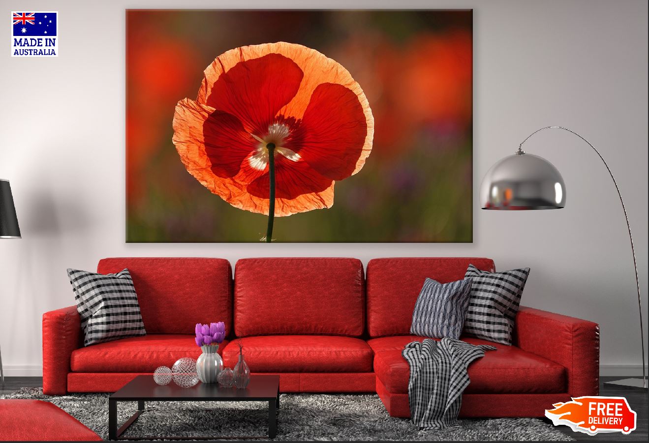 Red Poppy Flower Closeup Photograph Print 100% Australian Made