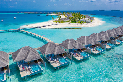 Maldives Sea Resort & Pier Aerial View Photograph Home Decor Premium Quality Poster Print Choose Your Sizes