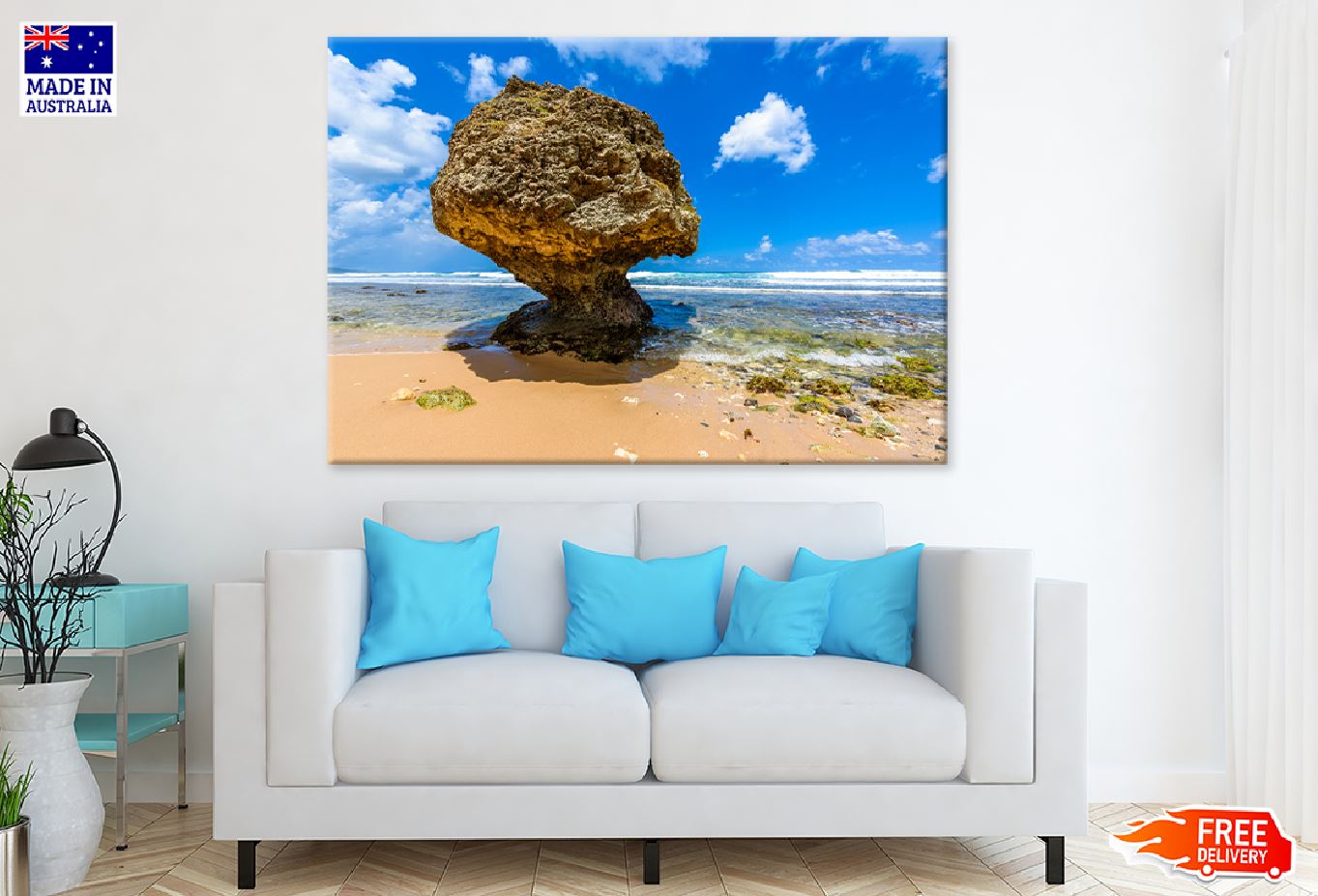 Rock on Bathsheba Beach View Photograph Print 100% Australian Made