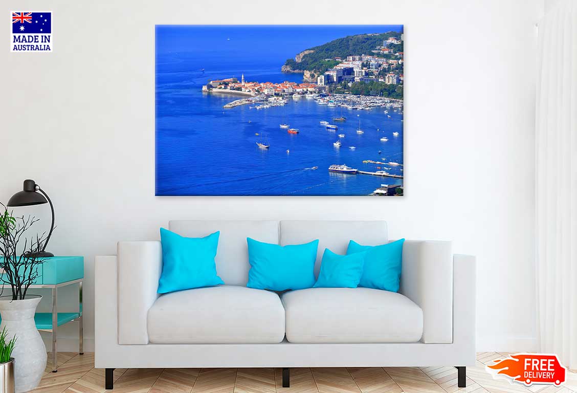 Boats Spread on the Adriatic Sea Aerial Photograph Print 100% Australian Made