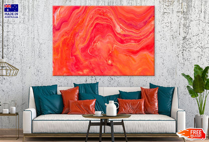 Red Orange Fluid Abstract Design Print 100% Australian Made
