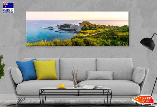 Panoramic Canvas Cape Drastis Corfu Beach Photograph High Quality 100% Australian Made Wall Canvas Print Ready to Hang