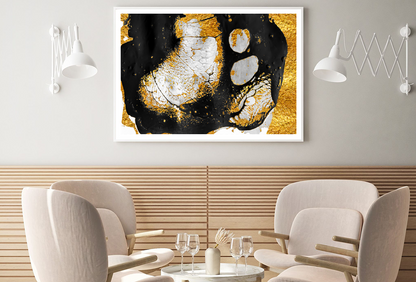 Black & White & Gold Abstract Design Home Decor Premium Quality Poster Print Choose Your Sizes