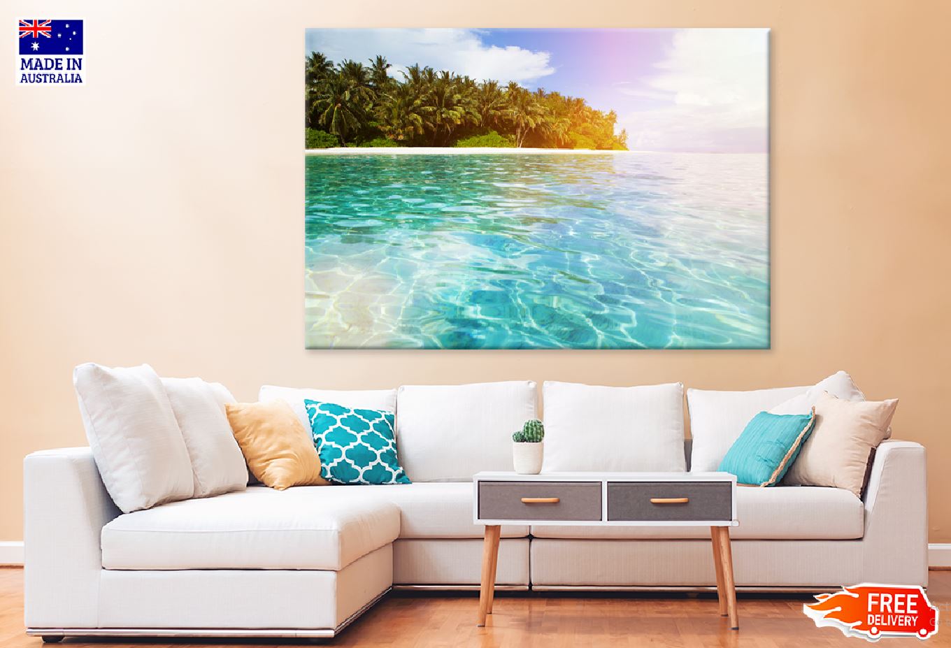 Crystal Sea Water Island Scenery Photograph Print 100% Australian Made