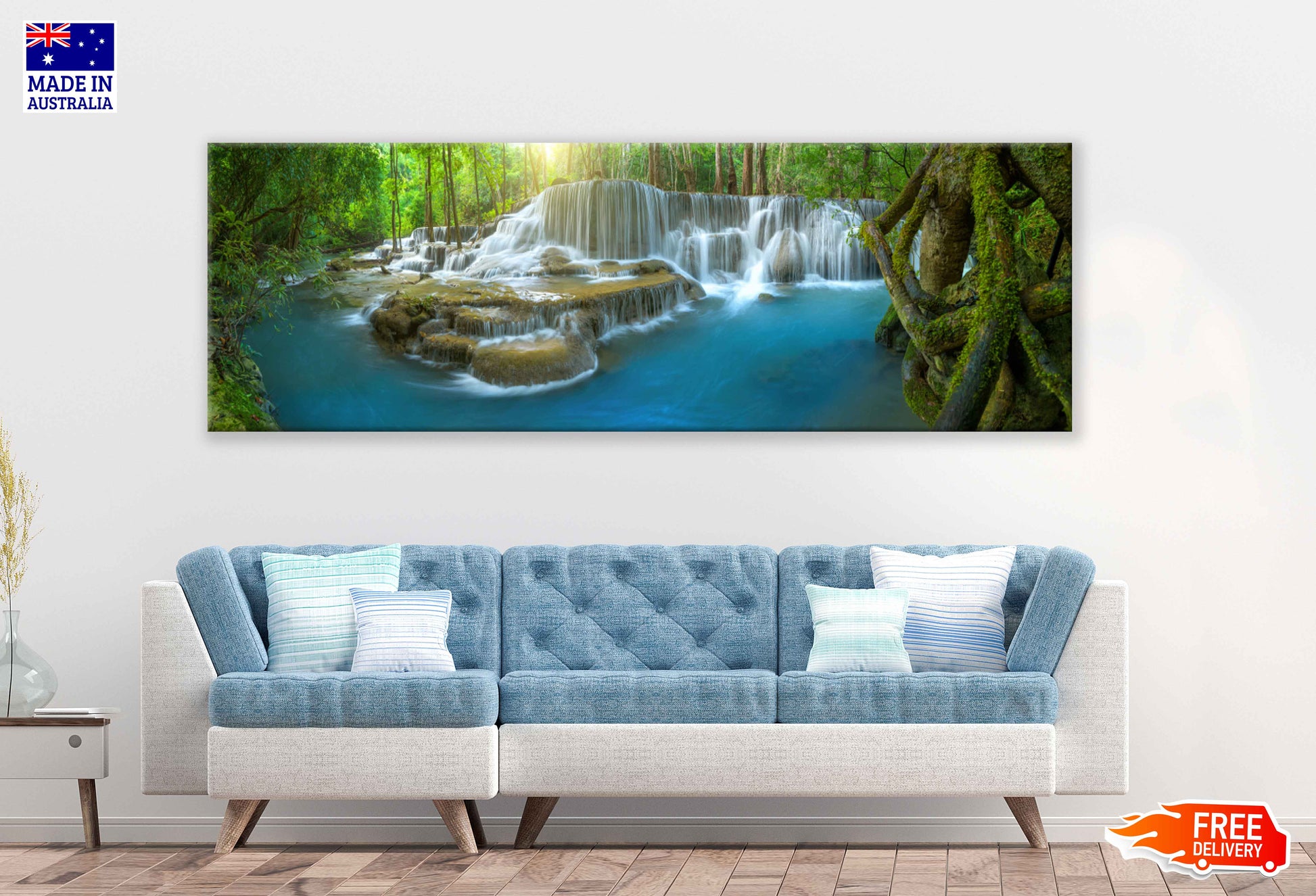 Panoramic Canvas Green Grass Mountain View Photograph High Quality 100% Australian Made Wall Canvas Print Ready to Hang