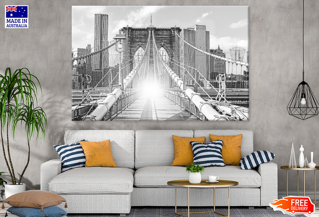 Bridge & City B&W Photograph Print 100% Australian Made