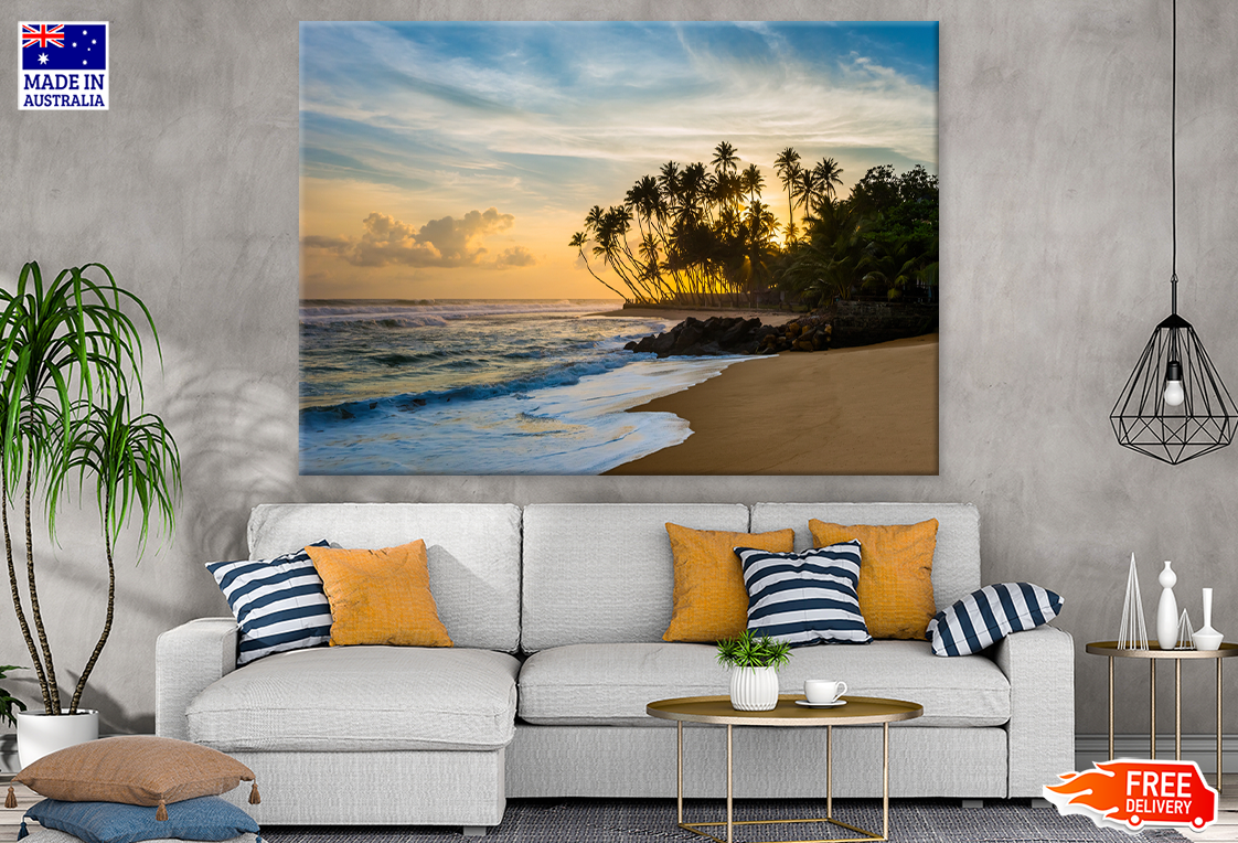 Palm Trees & Sea Sunset View Photograph Print 100% Australian Made