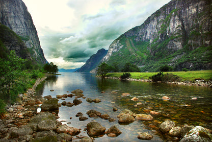 Beautiful Water Stream & Mountain View Print 100% Australian Made