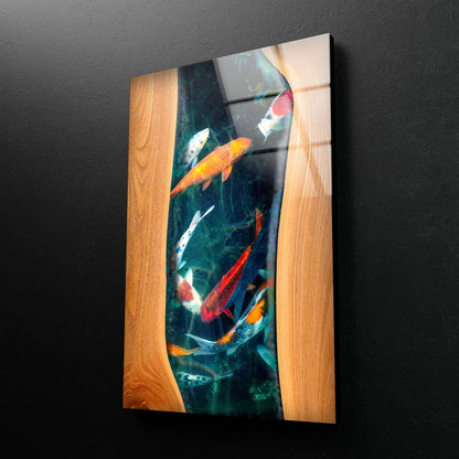 Fish Blue Resin & Wood Photograph Acrylic Glass Print Tempered Glass Wall Art 100% Made in Australia Ready to Hang