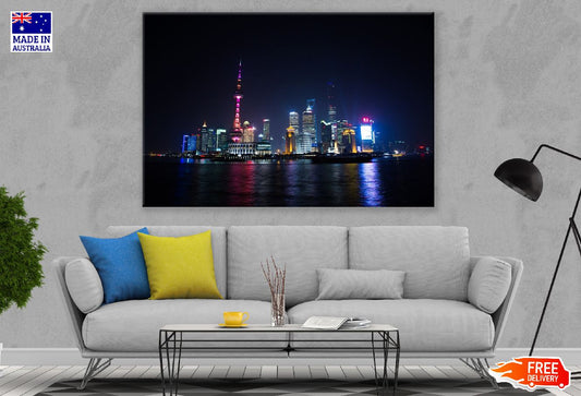 Shanghai City, China Night Photograph Print 100% Australian Made
