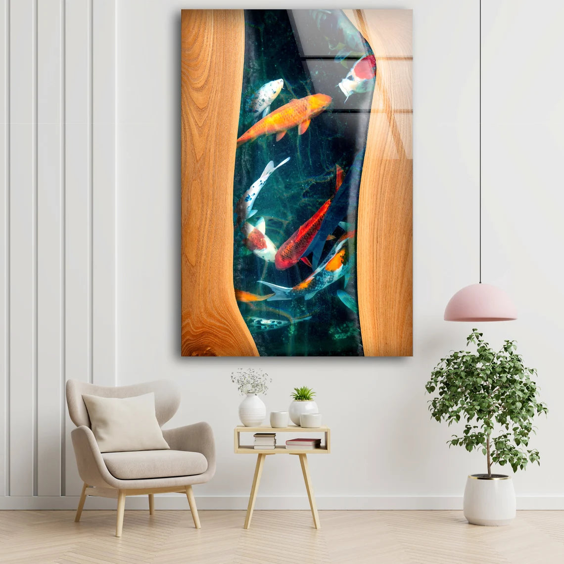 Fish Blue Resin & Wood Photograph Acrylic Glass Print Tempered Glass Wall Art 100% Made in Australia Ready to Hang