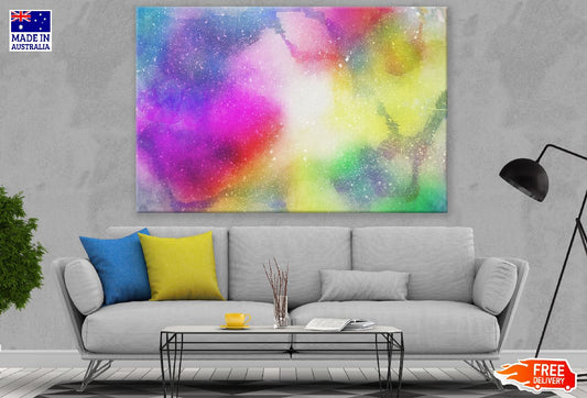 Yellow Pink & Blue Abstract Design Print 100% Australian Made