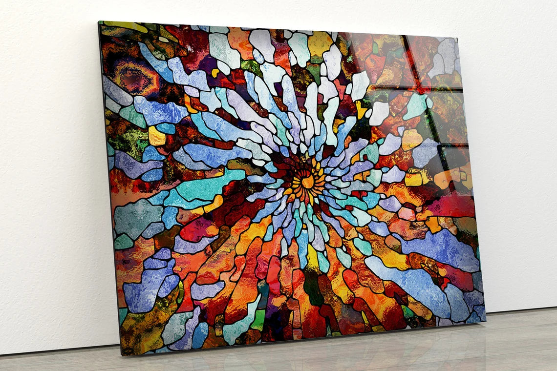 Colorful Glass Mosaic Design Photograph Acrylic Glass Print Tempered Glass Wall Art 100% Made in Australia Ready to Hang