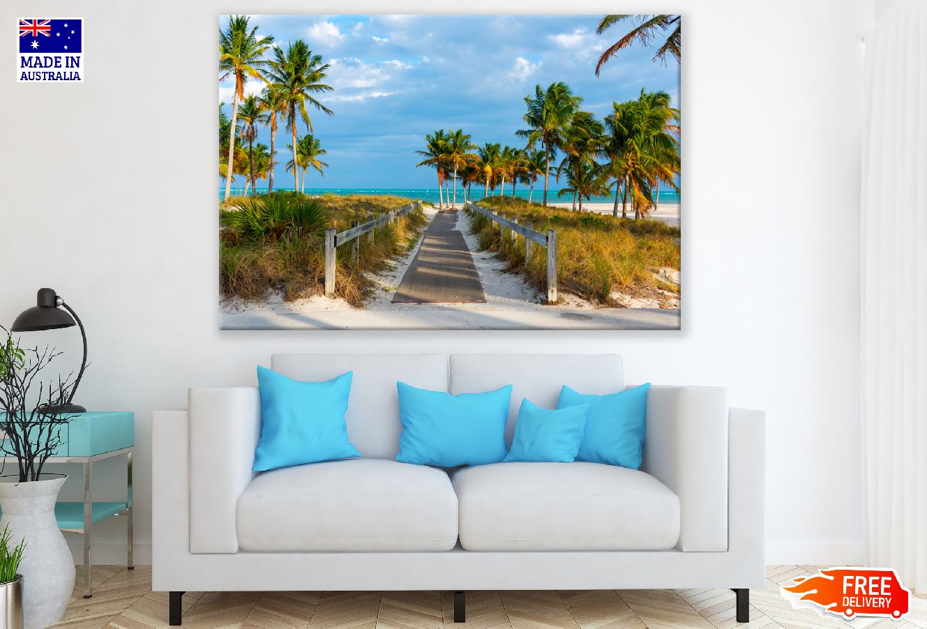 Wooden Boardwalk in Crandon Park in Key Biscayne Miami, USA Print 100% Australian Made