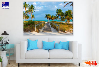 Wooden Boardwalk in Crandon Park in Key Biscayne Miami, USA Print 100% Australian Made