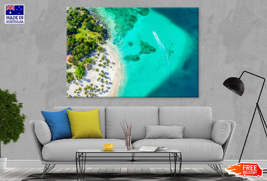 Cayo Levantado Beach Aerial View Photograph Print 100% Australian Made