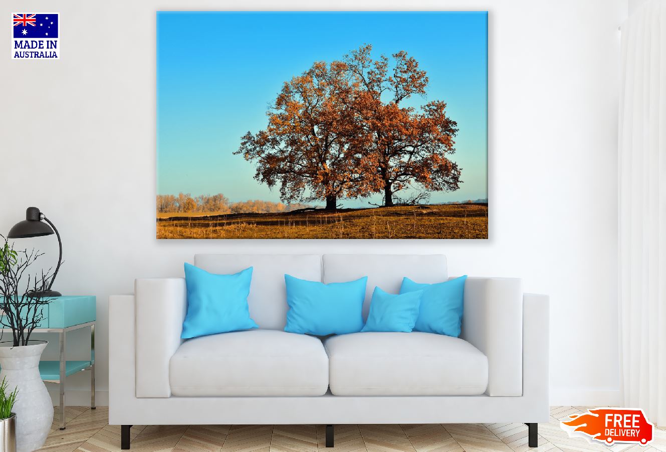 Red Maple Trees Autumn Scenery Photograph Print 100% Australian Made